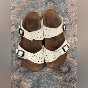 Birkenstock Birki's White Perforated Freeport Birko-Flor Sandal